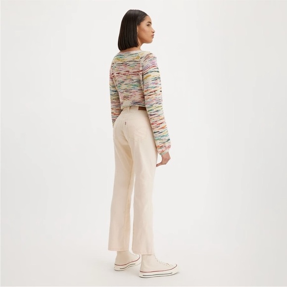 Levi’s winter white corduroy middy ankle bootcut jeans pants size 30 - Picture 10 of 11